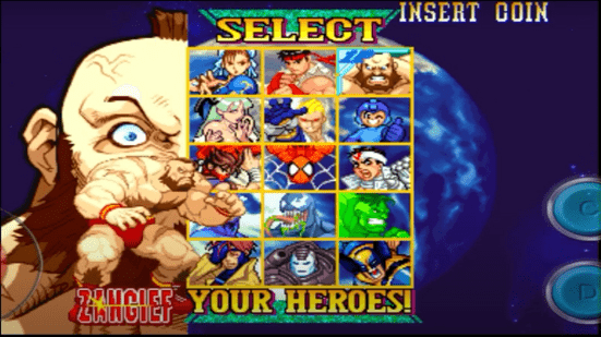 Marvel vs Capcom Hero Selection