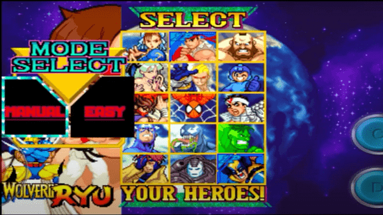 Marvel vs Capcom Select Mode