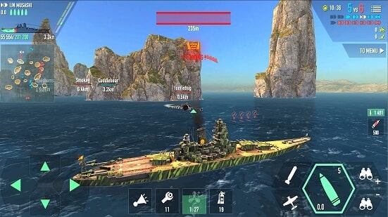 Huge Area of Battle of Warships Unlimited Platinum