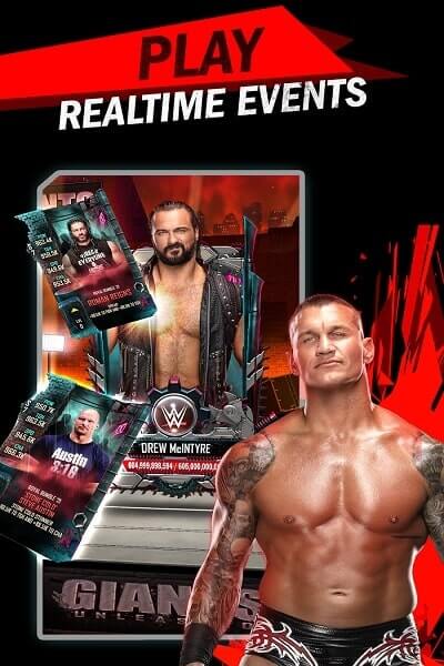 Play Tournaments and Realtime Events in WWE SuperCard Modded APK